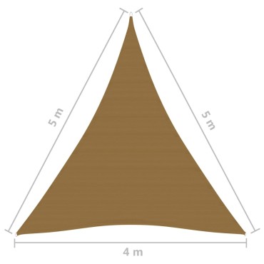 vidaXL Πανί Σκίασης Taupe 4 x 5 x 5 μ. από HDPE 160 γρ./μ²