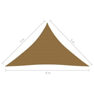 vidaXL Πανί Σκίασης Taupe 5 x 5 x 6 μ. από HDPE 160 γρ./μ²