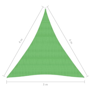 vidaXL Πανί Σκίασης Ανοιχτό Πράσινο 3 x 4 x 4 μ. από HDPE 160 γρ./μ²