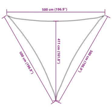 vidaXL Πανί Σκίασης Σκούρο Πράσινο 5 x 5 x 5 μ. από HDPE 160 γρ./μ²