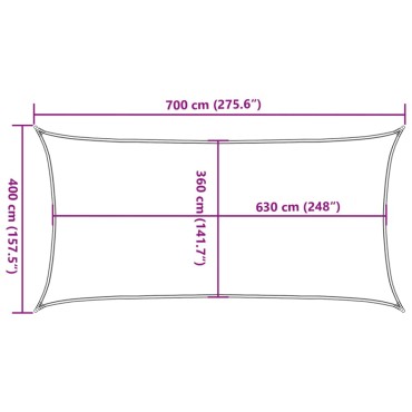 vidaXL Πανί Σκίασης Κόκκινο 4 x 7 μ. από HDPE 160 γρ/μ²