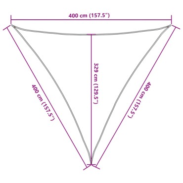 vidaXL Πανί Σκίασης Κόκκινο 4 x 4 x 4 μ. από HDPE 160 γρ./μ²