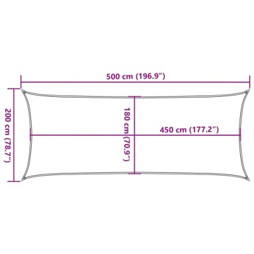 vidaXL Πανί Σκίασης Μαύρο 2 x 5 μ. από HDPE 160 γρ./μ²