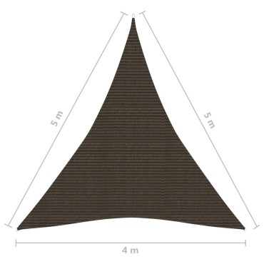 vidaXL Πανί Σκίασης Καφέ 4 x 5 x 5 μ. από HDPE 160 γρ./μ²