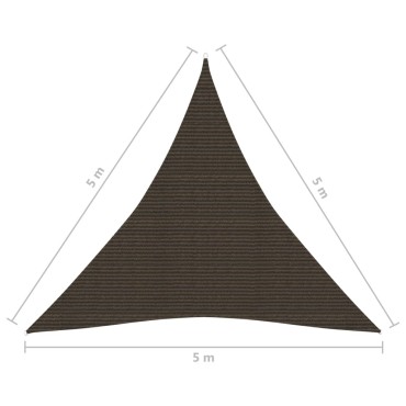 vidaXL Πανί Σκίασης Καφέ 5 x 5 x 5 μ. από HDPE 160 γρ./μ²