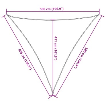 vidaXL Πανί Σκίασης Καφέ 5 x 5 x 5 μ. από HDPE 160 γρ./μ²