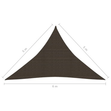 vidaXL Πανί Σκίασης Καφέ 5 x 5 x 6 μ. από HDPE 160 γρ./μ²