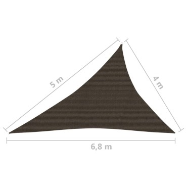 vidaXL Πανί Σκίασης Καφέ 4 x 5 x 6,8 μ. από HDPE 160 γρ./μ²