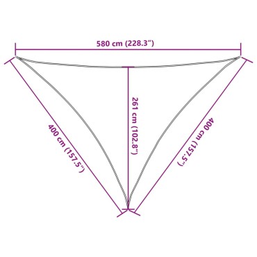 vidaXL Πανί Σκίασης Μαύρο 4 x 4 x 5,8 μ. από HDPE 160 γρ./μ²