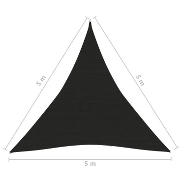 vidaXL Πανί Σκίασης Μαύρο 5 x 5 x 5 μ. από HDPE 160 γρ./μ²