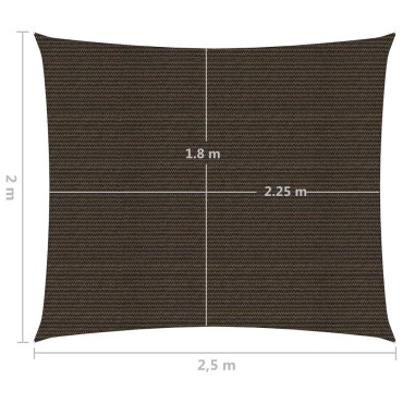 vidaXL Πανί Σκίασης Καφέ 2 x 2,5 μ. από HDPE 160 γρ./μ²