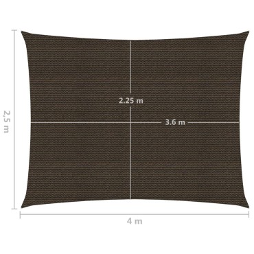 vidaXL Πανί Σκίασης Καφέ 2,5 x 4 μ. από HDPE 160 γρ./μ²