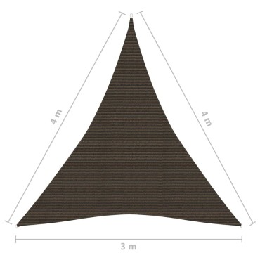 vidaXL Πανί Σκίασης Καφέ 3 x 4 x 4 μ. από HDPE 160 γρ./μ²