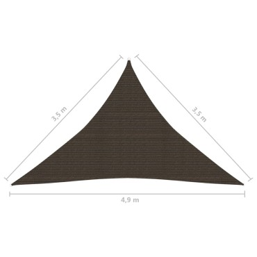 vidaXL Πανί Σκίασης Καφέ 3,5 x 3,5 x 4,9 μ. από HDPE 160 γρ./μ²