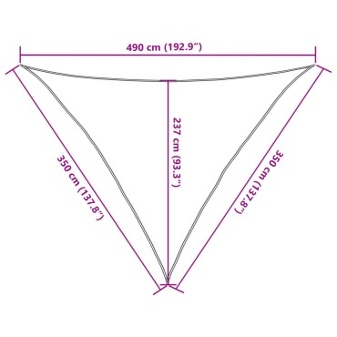 vidaXL Πανί Σκίασης Καφέ 3,5 x 3,5 x 4,9 μ. από HDPE 160 γρ./μ²