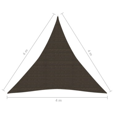 vidaXL Πανί Σκίασης Καφέ 4 x 4 x 4 μ. από HDPE 160 γρ./μ²