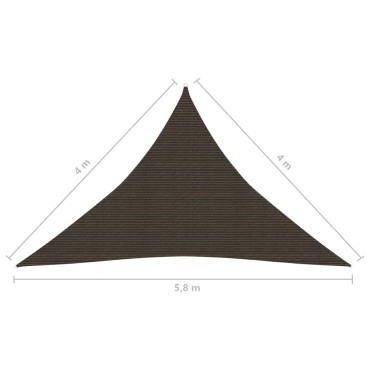 vidaXL Πανί Σκίασης Καφέ 4 x 4 x 5,8 μ. από HDPE 160 γρ./μ²