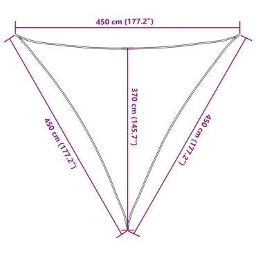 vidaXL Πανί Σκίασης Καφέ 4,5 x 4,5 x 4,5 μ. από HDPE 160 γρ./μ²