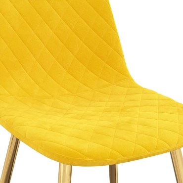 vidaXL Καρέκλες Τραπεζαρίας 2 τεμ. Κίτρινο Μουσταρδί Βελούδινες 45x53,5x83cm