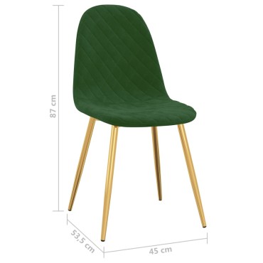 vidaXL Καρέκλες Τραπεζαρίας 4 τεμ. Σκούρο Πράσινο Βελούδινες 45x53,5x83cm