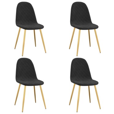 vidaXL Καρέκλες Τραπεζαρίας 4 τεμ. Μαύρες Βελούδινες 45x53,5x83cm
