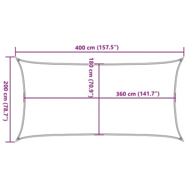 vidaXL Πανί Σκίασης Κόκκινο 2 x 4 μ. από HDPE 160 γρ./μ²