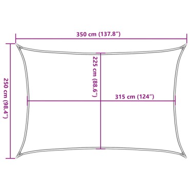 vidaXL Πανί Σκίασης Κόκκινο 2,5 x 3,5 μ. από HDPE 160 γρ./μ²