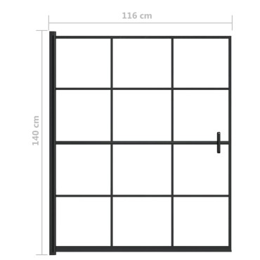 vidaXL Καμπίνα Ντουζιέρας Μαύρη 116 x 140 εκ. από ESG