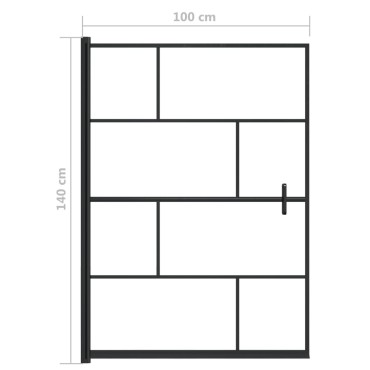 vidaXL Καμπίνα Μπανιέρας Μαύρη 100 x 140 εκ. από ESG