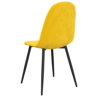 vidaXL Καρέκλες Τραπεζαρίας 4 τεμ. Κίτρινο Μουσταρδί Βελούδινες 45x53,5x83cm