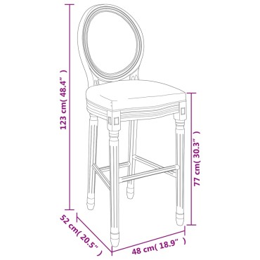 vidaXL Σκαμπό Μπαρ 2 τεμ. Λευκά από Λινό Ύφασμα 48x52x123cm