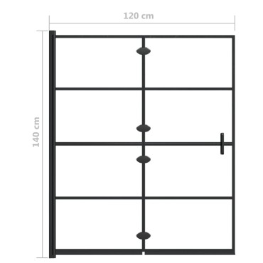 vidaXL Καμπίνα Μπανιέρας Πτυσσόμενη Μαύρη 120 x 140 εκ. από ESG