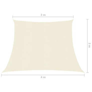 vidaXL Πανί Σκίασης Κρεμ 3/4 x 3 μ. από HDPE 160 γρ./μ²