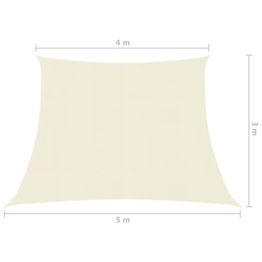 vidaXL Πανί Σκίασης Κρεμ 4/5 x 3 μ. από HDPE 160 γρ./μ²