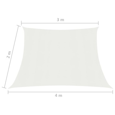 vidaXL Πανί Σκίασης Λευκό 3/4 x 2 μ. από HDPE 160 γρ./μ²