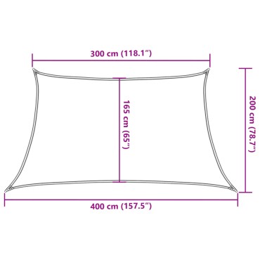 vidaXL Πανί Σκίασης Λευκό 3/4 x 2 μ. από HDPE 160 γρ./μ²