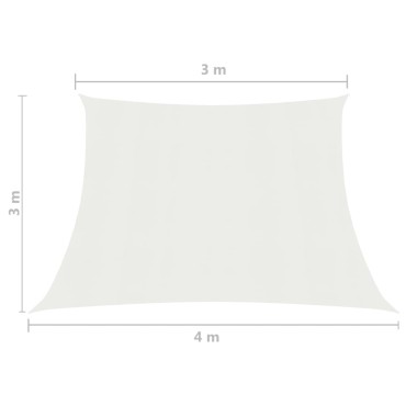 vidaXL Πανί Σκίασης Λευκό 3/4 x 3 μ. από HDPE 160 γρ./μ²