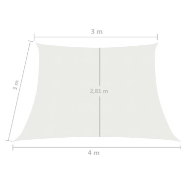 vidaXL Πανί Σκίασης Λευκό 3/4 x 3 μ. από HDPE 160 γρ./μ²