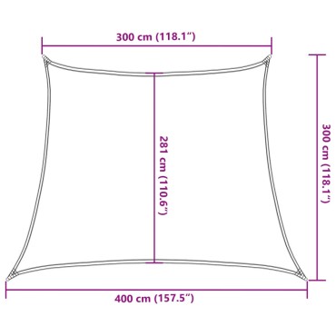 vidaXL Πανί Σκίασης Λευκό 3/4 x 3 μ. από HDPE 160 γρ./μ²