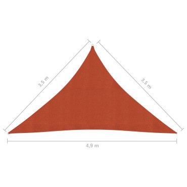 vidaXL Πανί Σκίασης Τερακότα 3,5 x 3,5 x 4,9 μ. από HDPE 160 γρ./μ²