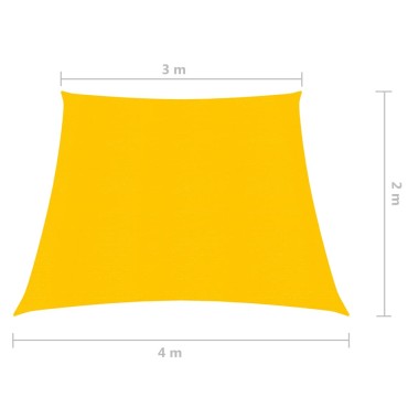 vidaXL Πανί Σκίασης Κίτρινο 3/4 x 2 μ. από HDPE 160 γρ./μ²