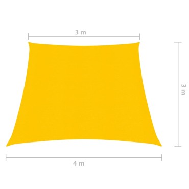 vidaXL Πανί Σκίασης Κίτρινο 3/4 x 3 μ. από HDPE 160 γρ./μ²