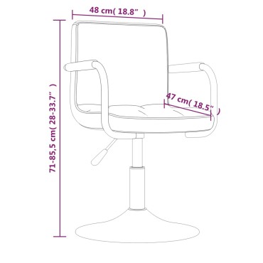 vidaXL Σκαμπό Μπαρ Μαύρο Βελούδινο 48x47x(71-85,5)cm 1 τεμ.