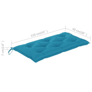 vidaXL Μαξιλάρι Πάγκου Κήπου Γαλάζιο 110x50x7 εκ. Ύφασμα Oxford