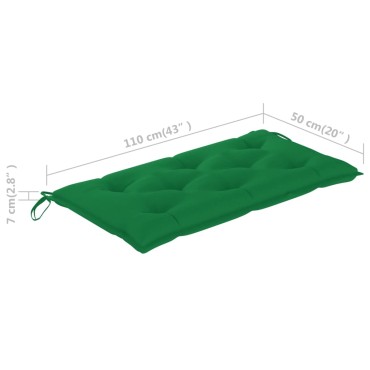 vidaXL Μαξιλάρι Πάγκου Κήπου Πράσινο 110x50x7 εκ. Ύφασμα Oxford