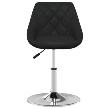 vidaXL Καρέκλες Τραπεζαρίας 2 τεμ. Μαύρες από Συνθετικό Δέρμα 44x46x(62,5-77,5)cm