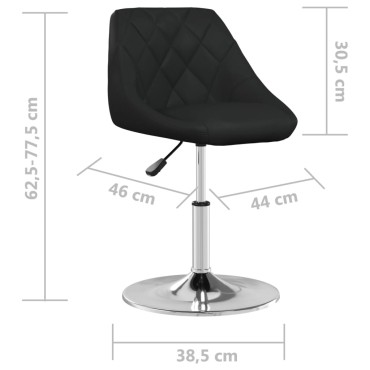 vidaXL Καρέκλες Τραπεζαρίας 2 τεμ. Μαύρες από Συνθετικό Δέρμα 44x46x(62,5-77,5)cm