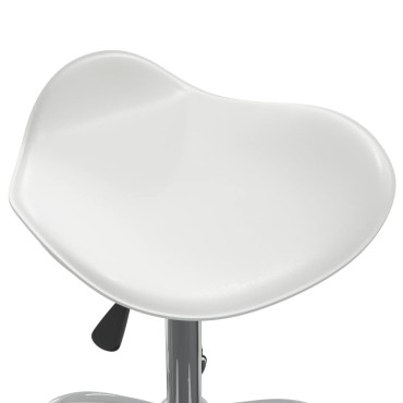 vidaXL Καρέκλα Τραπεζαρίας Περιστρεφόμενη Λευκή από Συνθετικό Δέρμα 44x44x(46-57)cm 1 τεμ.