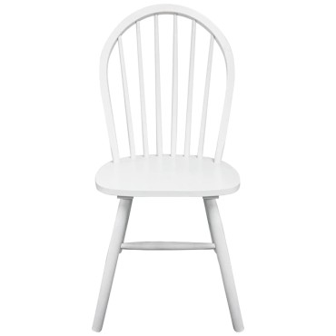 vidaXL Καρέκλες Τραπεζαρίας 2 τεμ. Λευκές Μασίφ Ξύλο Καουτσουκόδεντρου 46,5x52x94cm