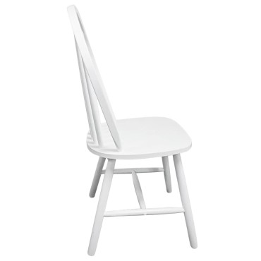 vidaXL Καρέκλες Τραπεζαρίας 2 τεμ. Λευκές Μασίφ Ξύλο Καουτσουκόδεντρου 46,5x52x94cm